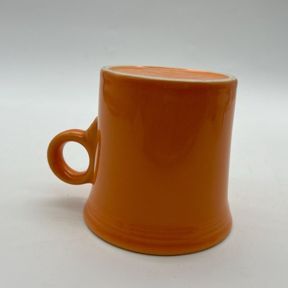 Set of 2 Vintage Tangerine Orange Fiestaware Coffee Cups Never Used - Picture 2 of 3